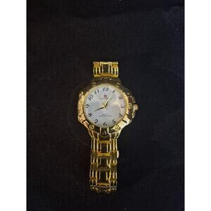 Louis Cardini Wristwatch Gold Tone Quartz Working Never Used. Men's Watch